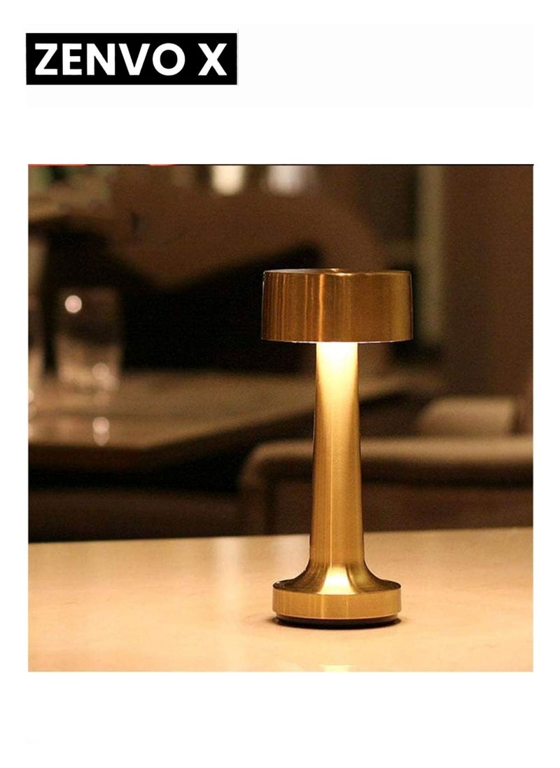 zenvo X Modern Table Lamp Cordless Lighting 3W Dumbbells Style Dimmable Touch Switch LED Rechargeable Wireless Aluminium Desk Lamp for Restaurant Reading Bar Coffee Shop  - Image 5