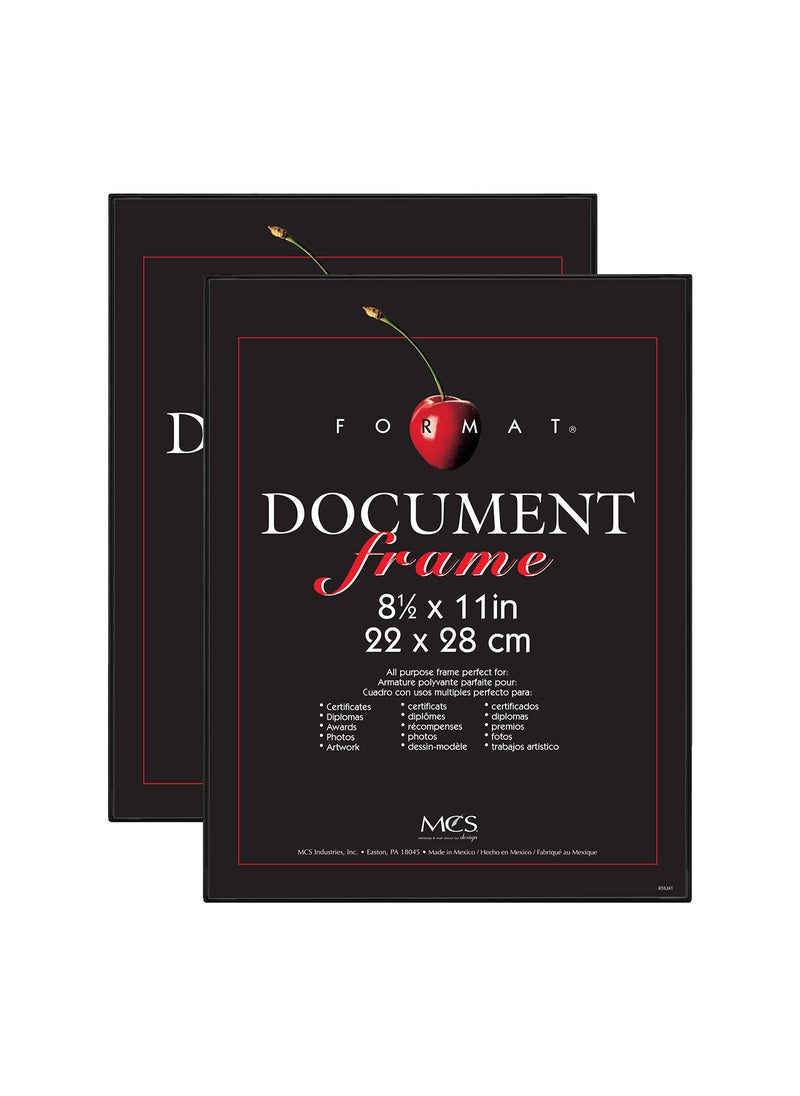 MCS MCS Format Document Frame Diploma and Certificate Frame Black 85 x 11 2Pack 