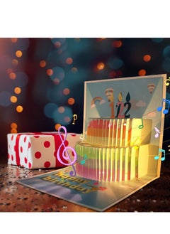 SYOSI بطاقات عيد ميلاد موسيقية، بطاقة عيد ميلاد سعيدة مضيئة ثلاثية الأبعاد، بطاقة عيد ميلاد سعيد منبثقة مع أضواء وموسيقى، هدايا بطاقات عيد ميلاد سعيد للنساء والرجال والأمهات والأطفال، بطاقات منبثقة غنائية متفجرة  - Image 2