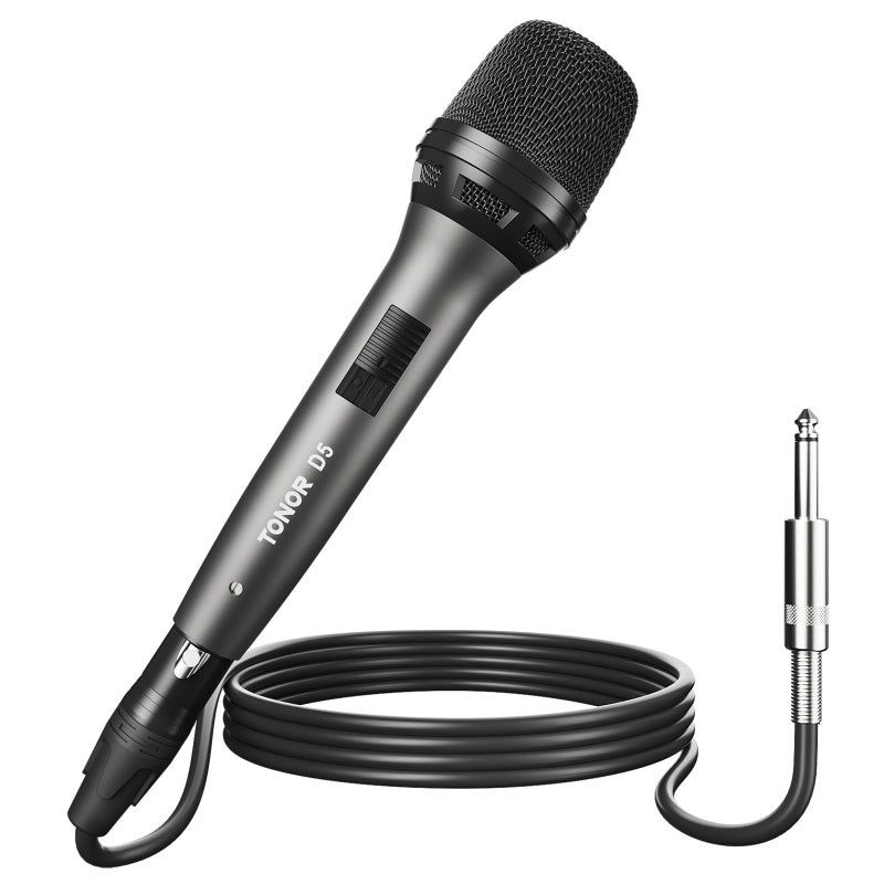 TONOR Professional Vocal Microphone for Singing, Dynamic Handheld Wired Karaoke Mic, Cardioid Studio Microfono with 450 cm/157inch XLR to 1/4" Cable, for Speakers/Mixer Machine/Amp/Speech/Karaoke, D5 - Image 1