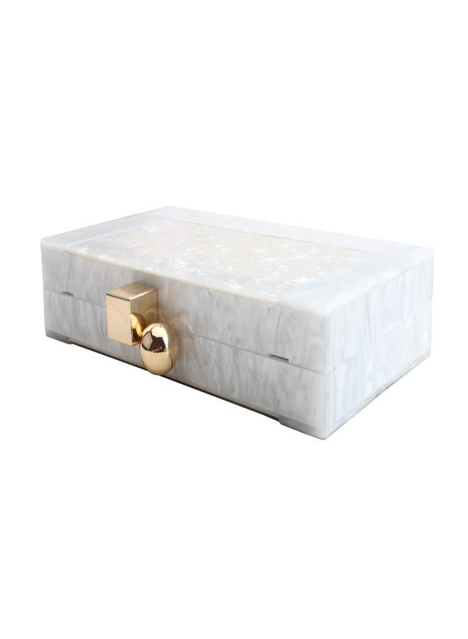 LETODE New acrylic contrast color stitching clutch for Women Wedding Party Clutch bag (5240-WHITE) - Image 4