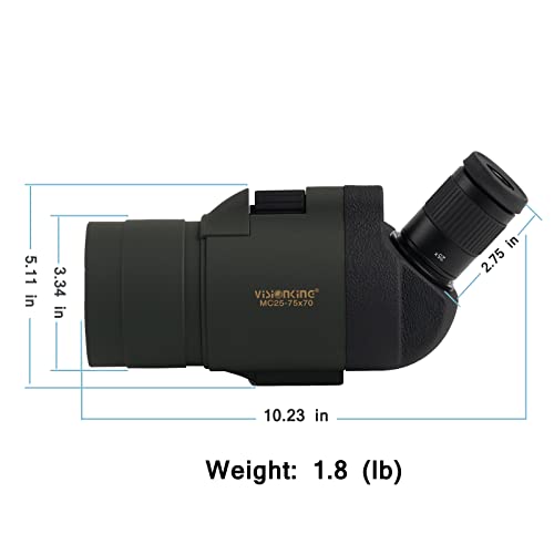 Visionking 25-75x70 Maksutov Spotting Scope for Target Shooting, Observation of Birds and Wildlife Observation of Scenery (Green) - Image 3