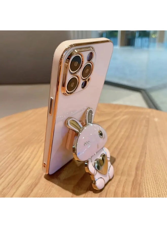 Arabash A Cute And Minimalist Electroplated Rabbit Stand Case Designed for Iphone 16 Pro Max - Image 2