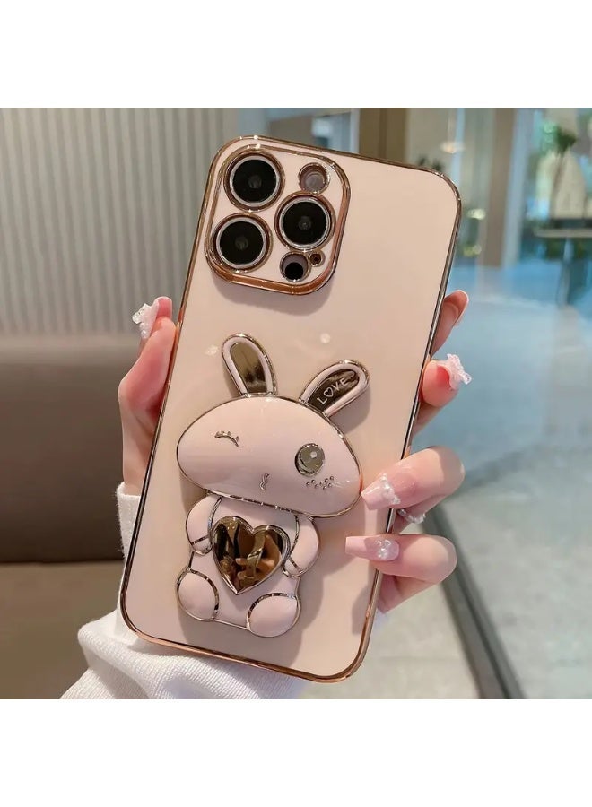 Arabash A Cute And Minimalist Electroplated Rabbit Stand Case Designed for Iphone 16 Pro Max - Image 3