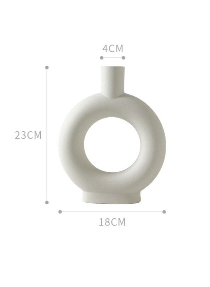 Bluejw Ceramic Vase For Modern Home Decor,Round Matte Pampas Flower Vases Minimalist Nordic Boho Ins Style For Wedding Dinner Table Party Living Room Office Bedroom, Decorative Gift  - Image 3