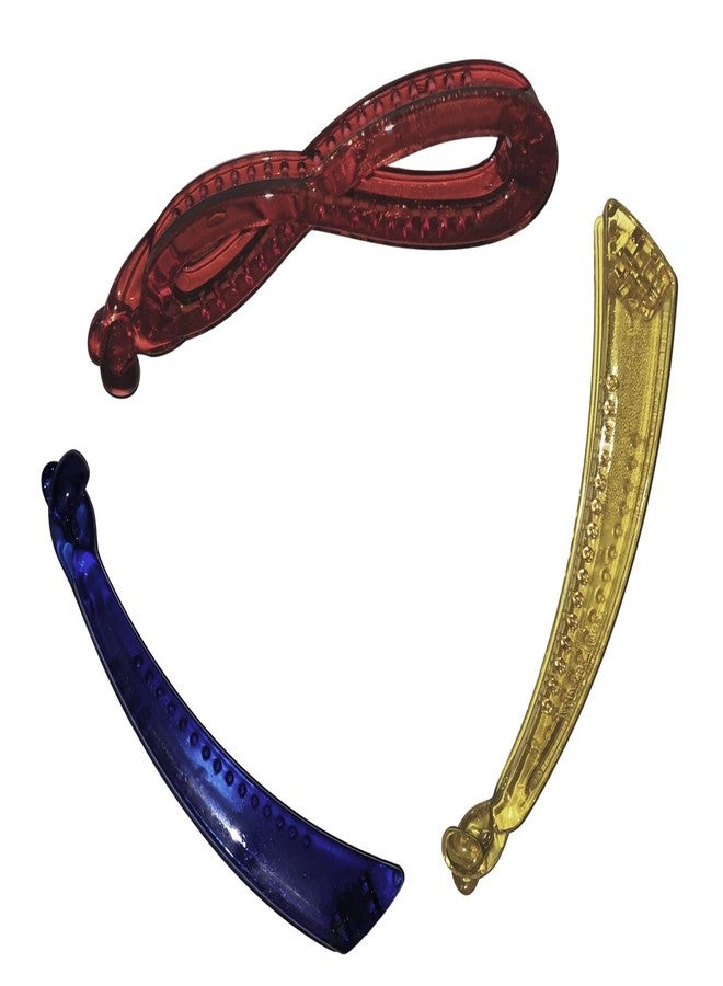 NAT Banana Hair Clip for Women & Girls Pack of 3 (Plain-Multicolor) - Image 1