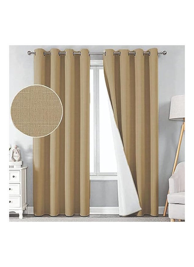 Intex Curtains House - Linen Thermal Insulated Fabric 100% Blackout Curtains With Steel Grommets 1 Pcs - Image 1
