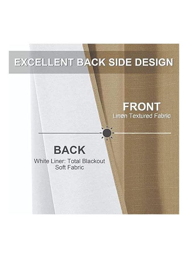 Intex Curtains House - Linen Thermal Insulated Fabric 100% Blackout Curtains With Steel Grommets 1 Pcs - Image 1