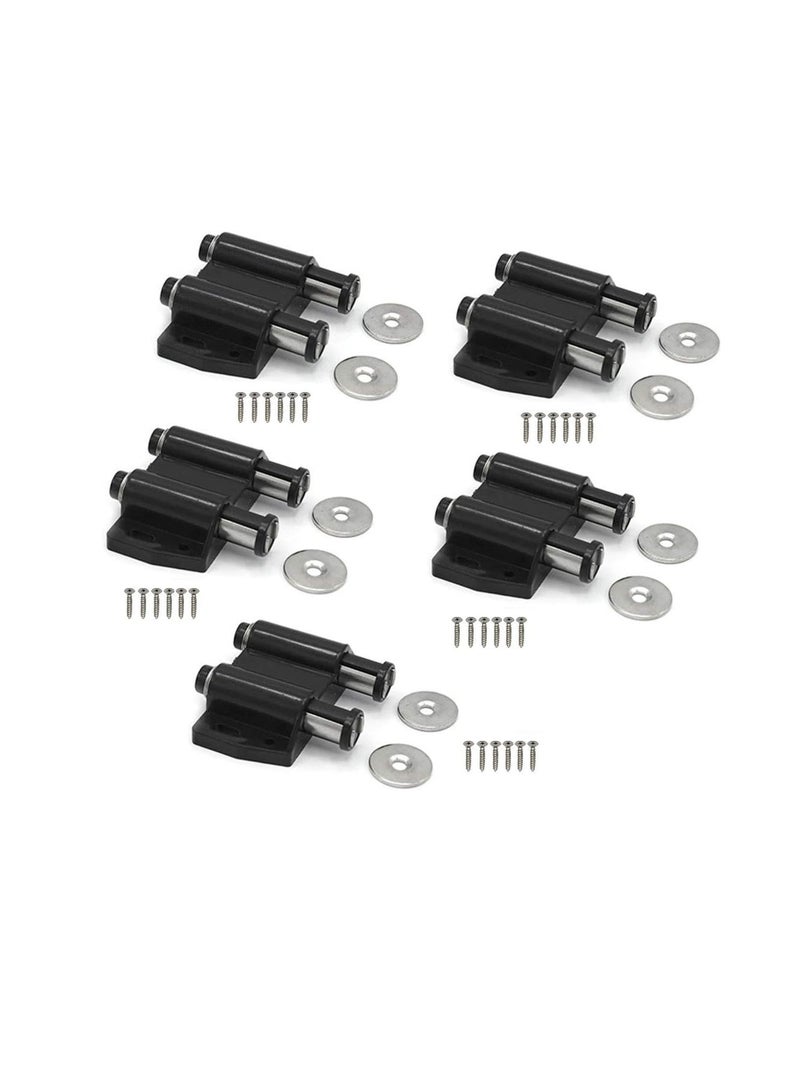 Magnetic Door Catcher Cabinet Closet Catches with SS Screws for Home Kitchen Bathroom Office Furniture (Double Black, Pack of 5 - Image 2