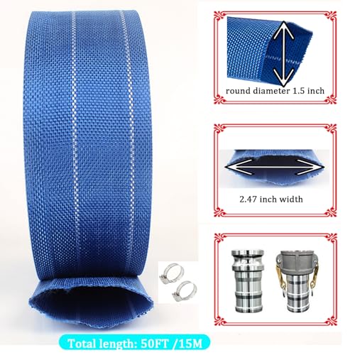Palmarosa Pool Backwash HosePVC Lay Flat Discharge HoseBackwash Hose for Swimming Pools Heavy Duty Reinforced Pool Drain Hose with Camlock C and E Fittings 15 ID x 50 FT - Image 3