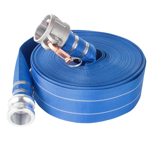 Palmarosa Pool Backwash HosePVC Lay Flat Discharge HoseBackwash Hose for Swimming Pools Heavy Duty Reinforced Pool Drain Hose with Camlock C and E Fittings 15 ID x 50 FT - Image 1