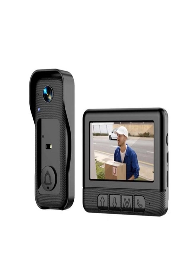 4.3” Wireless WiFi Video Doorbell with Monitor & Two-Way Audio | Night Vision, IP68 Waterproof, 128GB TF Card Support, Multi-Language, 12 Chimes, HD IPS Screen, Motion Detection, Long Battery Life, Easy DIY Installation | Smart Doorbell Camera with Intercom for Home Security, Offices & Apartments – No WiFi Needed, Private 4G Secure Connection, Wide-Angle Lens, Type-C Charging, Expandable Storage, Weatherproof, Anti-Interference, Plug & Play