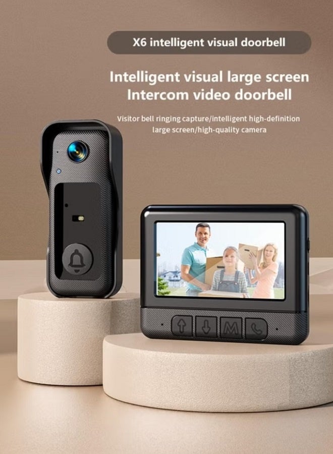 4.3” Wireless WiFi Video Doorbell with Monitor & Two-Way Audio | Night Vision, IP68 Waterproof, 128GB TF Card Support, Multi-Language, 12 Chimes, HD IPS Screen, Motion Detection, Long Battery Life, Easy DIY Installation | Smart Doorbell Camera with Intercom for Home Security, Offices & Apartments – No WiFi Needed, Private 4G Secure Connection, Wide-Angle Lens, Type-C Charging, Expandable Storage, Weatherproof, Anti-Interference, Plug & Play - Image 2