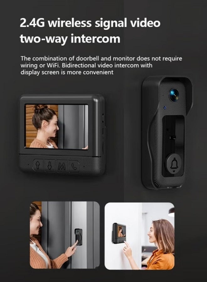 4.3” Wireless WiFi Video Doorbell with Monitor & Two-Way Audio | Night Vision, IP68 Waterproof, 128GB TF Card Support, Multi-Language, 12 Chimes, HD IPS Screen, Motion Detection, Long Battery Life, Easy DIY Installation | Smart Doorbell Camera with Intercom for Home Security, Offices & Apartments – No WiFi Needed, Private 4G Secure Connection, Wide-Angle Lens, Type-C Charging, Expandable Storage, Weatherproof, Anti-Interference, Plug & Play - Image 3