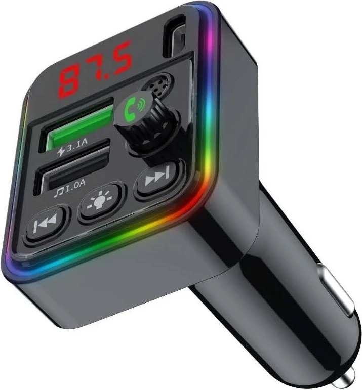 CONCORD C617 RGB Light Pd 18 + Qc 3.1A Charger Bluetooth 5.1V Fm Transmitter