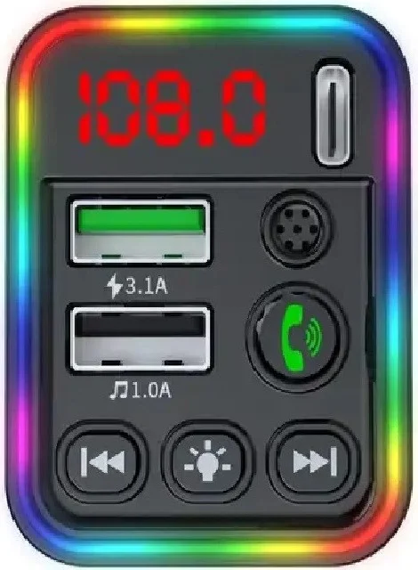 CONCORD C617 RGB Light Pd 18 + Qc 3.1A Charger Bluetooth 5.1V Fm Transmitter