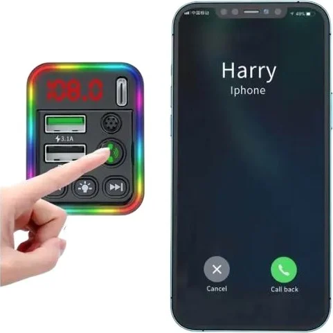 CONCORD C617 RGB Light Pd 18 + Qc 3.1A Charger Bluetooth 5.1V Fm Transmitter
