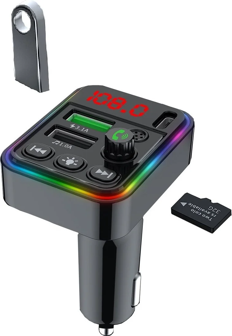 CONCORD C617 RGB Light Pd 18 + Qc 3.1A Charger Bluetooth 5.1V Fm Transmitter
