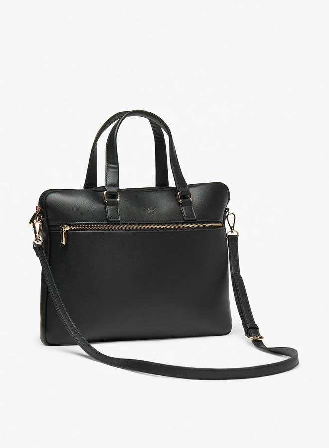 Missy Solid School Laptop Bag With Detachable Strap And Zip Closure - 3x37x28 CM