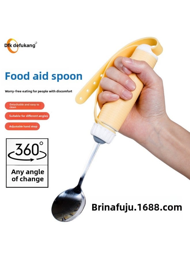 Suitable For Aging Tableware For The Elderly Folding Special Stroke Anti-shake Spoon Fork Rehabilitation Food Aid Chopsticks Auxiliary Suction Cup Anti-spill Bowl-Specifications:Food Aid Spoon  - Image 1
