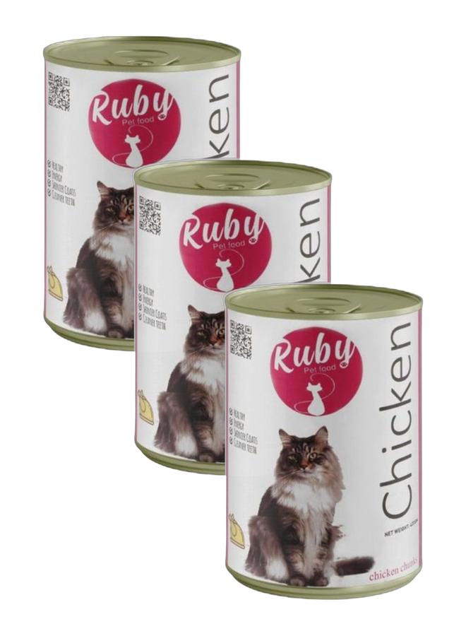 Ruby With Chicken chunks cat wet food 400g Bundle 3 cans - Image 1