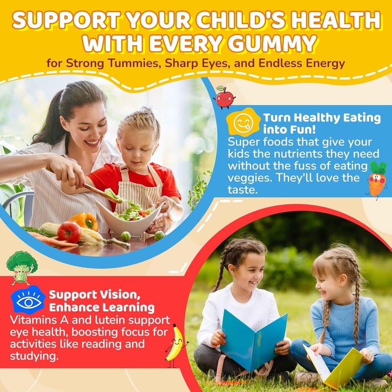 NEVISS Probiotics for Kids Teen  Veggie  Fruit Fiber Gummies with 12 Billion CFU Probiotic Organic Inulin Prebiotics Fiber Methyl B12 B6 C for Childrens Digestive  Gut Immune Health Sugar Free60Cts - Image 5