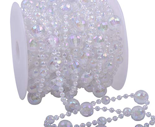 KAOYOO 33 Feet Clear AB Crystal Beads Chain Trim by The Roll for DIYWeddingParty DecorationColorful - Image 1