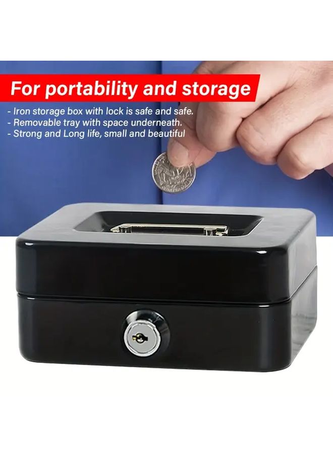 Mini Portable Key Safe Lock Box Heavy Duty Steel 4.92x3.74x2.17 Inch For Home Travel - Image 5