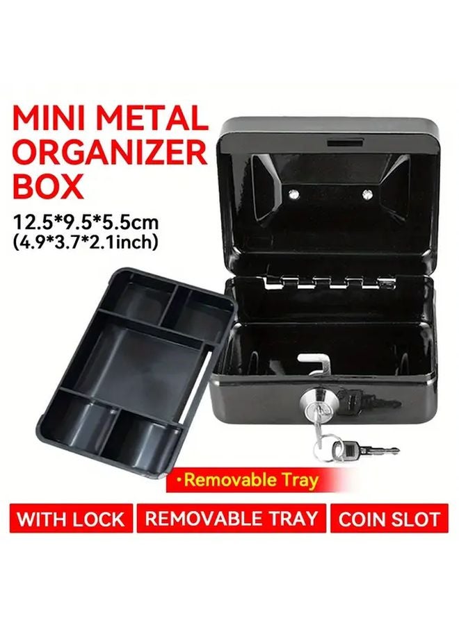 Mini Portable Key Safe Lock Box Heavy Duty Steel 4.92x3.74x2.17 Inch For Home Travel - Image 4