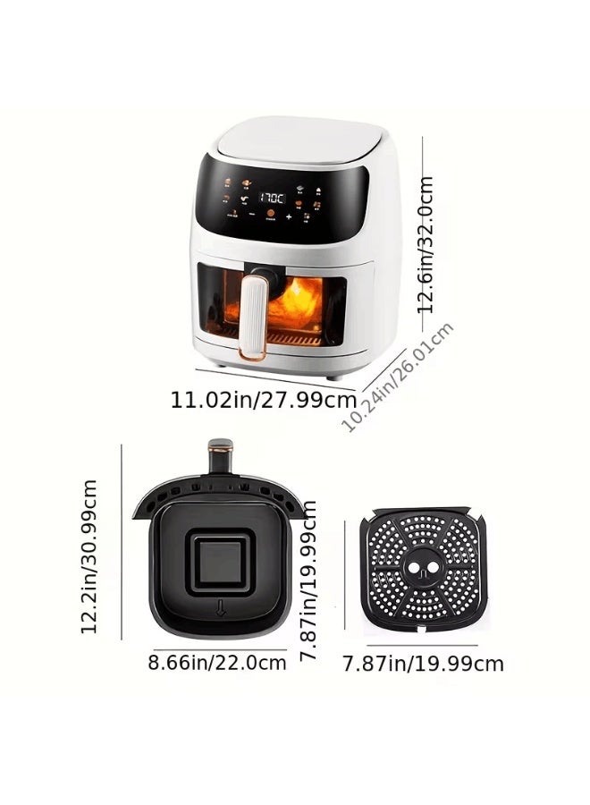 8L Digital Air Fryer, Family-Sized Capacity,8 Preset Functions, Rapid Air Convection for Healthy Frying, Adjustable Temperature 80-200°C, Easy Clean - Image 5