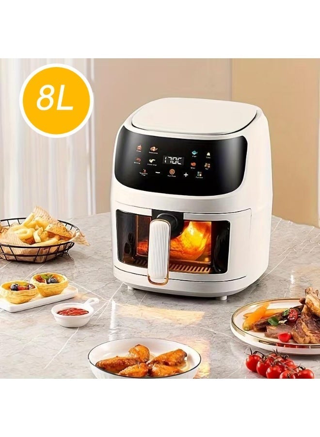 8L Digital Air Fryer, Family-Sized Capacity,8 Preset Functions, Rapid Air Convection for Healthy Frying, Adjustable Temperature 80-200°C, Easy Clean - Image 1