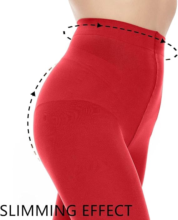 Klassik Since 1993 | Opaque Soft Stockings for Women & Girls |Poly Cotton High Waisted Thigh | Stretch, Breathable & Comfortable for Everyday Wear | Perfect Pair with Shorts, Dresses & Shirts -Red-S - Image 2