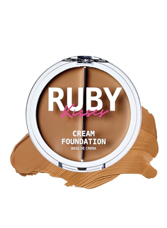 Ruby Kisses 3D Face Creator Cream Foundation Concealer 12 Hours Long Lasting Medium to Full Coverage NonGreasy Ideal for Makeup Contour Palette Level 8 - Image 1