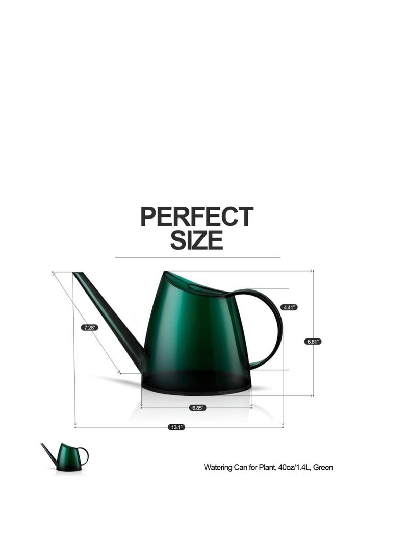 SYOSI Watering Can Indoor Watering Can for House Bonsai Plants Garden Flower Long Spout 40oz 1.4L Translucent Green Fashionable Garden Flower Sprayer Long Mouth Candy Color Plant Watering Can - Image 2