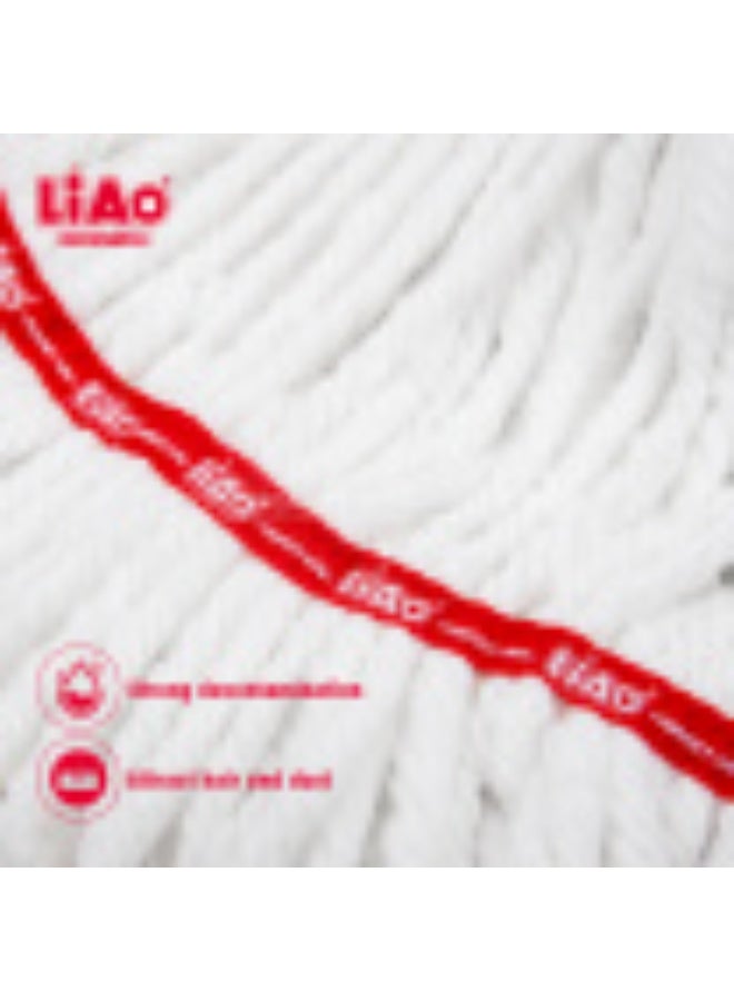 LIAO A130059 Cotton Water Mop with 128 cm Metal Handle, Pack of 3, Durable Floor Cleaning Mops for Home & Commercial Use, Highly Absorbent, Heavy Duty, Ideal for Wet Mopping, Multi-Purpose Cleaning - Image 2