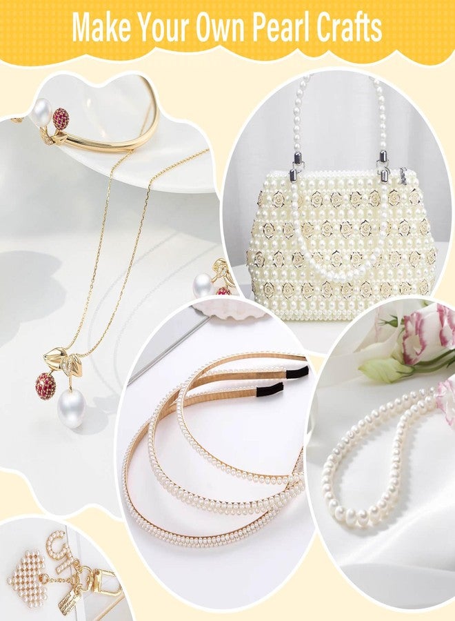 Audab Pearl Beads for Bracelet Making, 970 Pieces Pearl and Gold Spacer Beads for Jewelry Making - Image 5