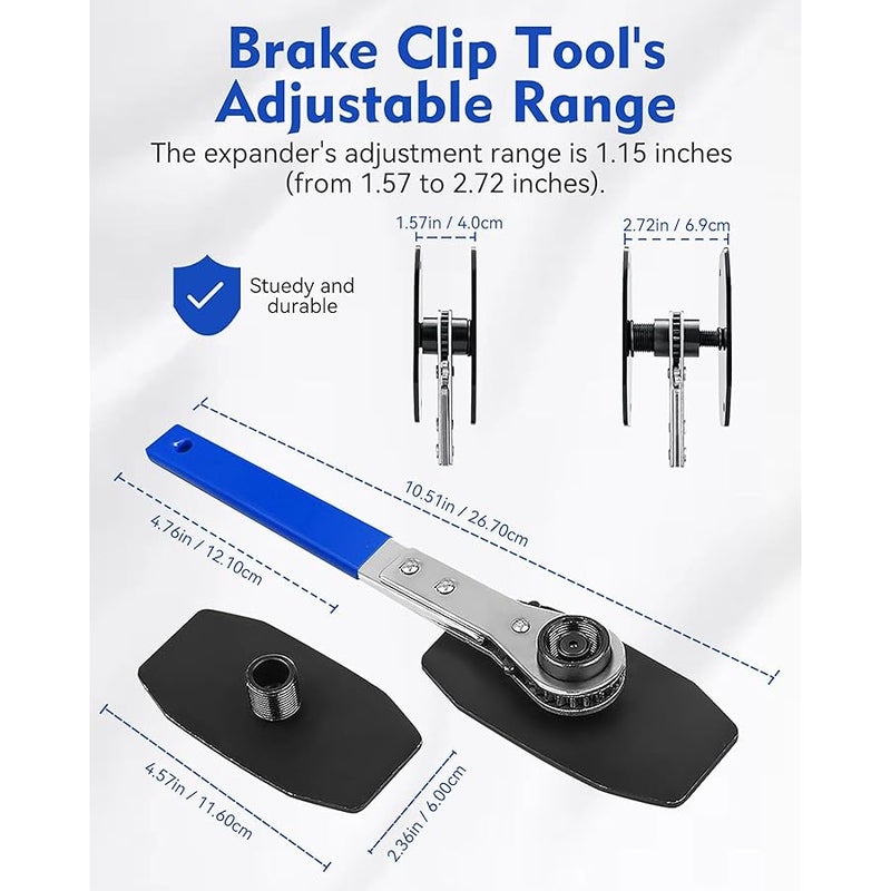 Witaxima Upgraded Brake Caliper Compression Tool 4 in 1 Universal Caliper Piston Compressor Tool with 4 Brake Caliper Hangers Brake Pad Spreader Tool with 360°Swing Ratchets for Car Brake Repair Blue - Image 2