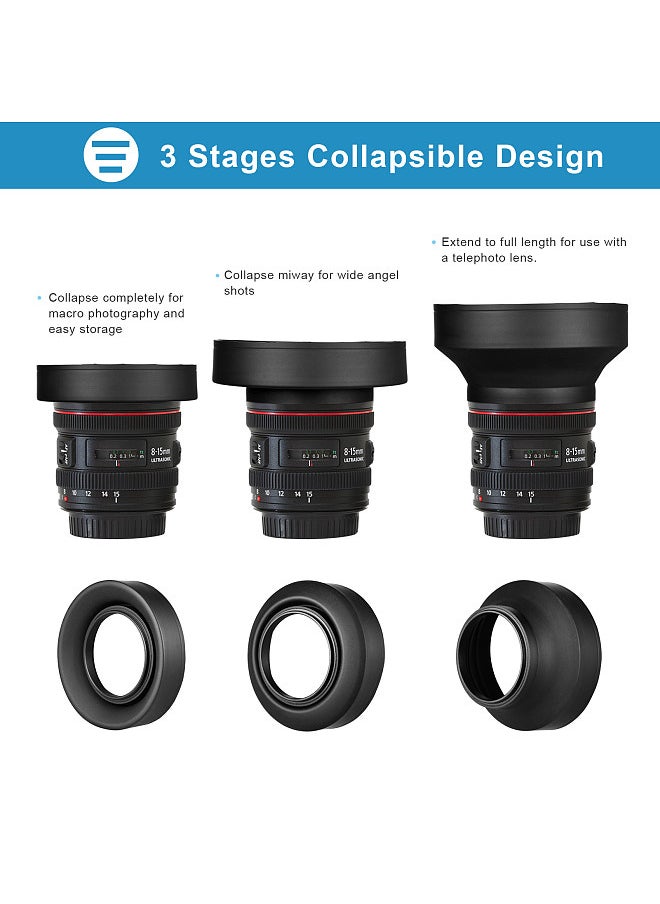 Generic - 67mm Lens Hood Set with Tulip Flower Lens Hood + Collapsible Rubber Lens Hood + Lens Cleaning Cloth Replacement - Image 1