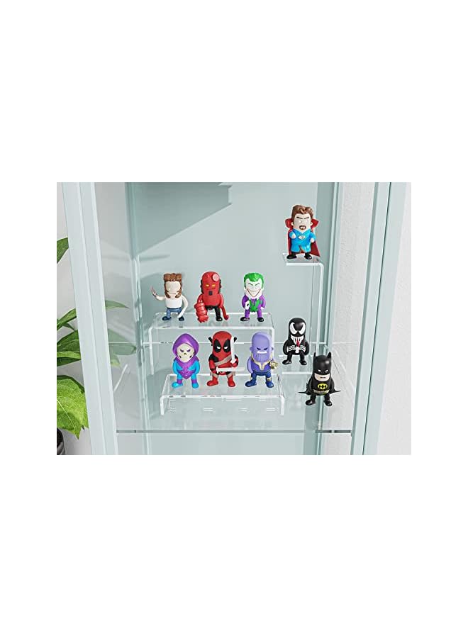 The Bros Acrylic Display Risers Stands Clear Riser Shelf for Display, 3 Step Showcase Stand, Perfume Organizer, Cupcake Dessert Stand for Party Events Display(2 Sets) - Image 4