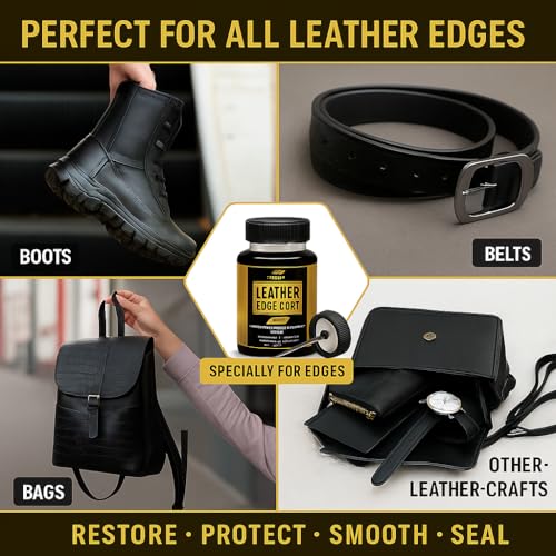 Eagle Black Leather Edge Coat for Leather Edges with Built-in Applicator for Purses, Belts, Shoes, Couches – Flexible, Water-Resistant Finish – Edge Sealer & Restorer (4oz) - Image 4