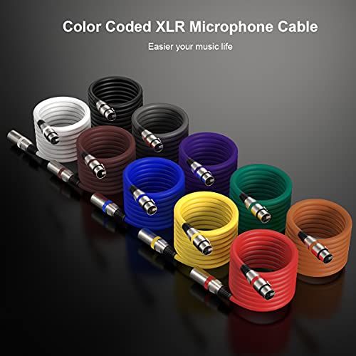 EBXYA XLR Cable 3ft 10 Color Packs- XLR Male to Female, Microphone Stage Patch Cords - Image 5
