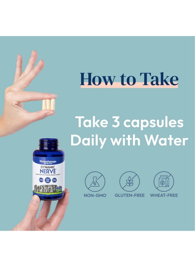 Stonehenge Health Stonehenge Health Dynamic Nerve Supplement - Supports Nerve Function in Fingers, Toes, Hands, and Feet with Alpha Lipoic Acid ALA, Benfotiamine, Pea, Robust B Complex, Boswellia  - Image 3
