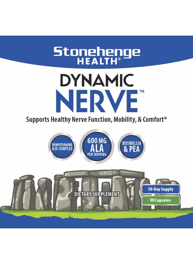 Stonehenge Health Stonehenge Health Dynamic Nerve Supplement - Supports Nerve Function in Fingers, Toes, Hands, and Feet with Alpha Lipoic Acid ALA, Benfotiamine, Pea, Robust B Complex, Boswellia  - Image 4