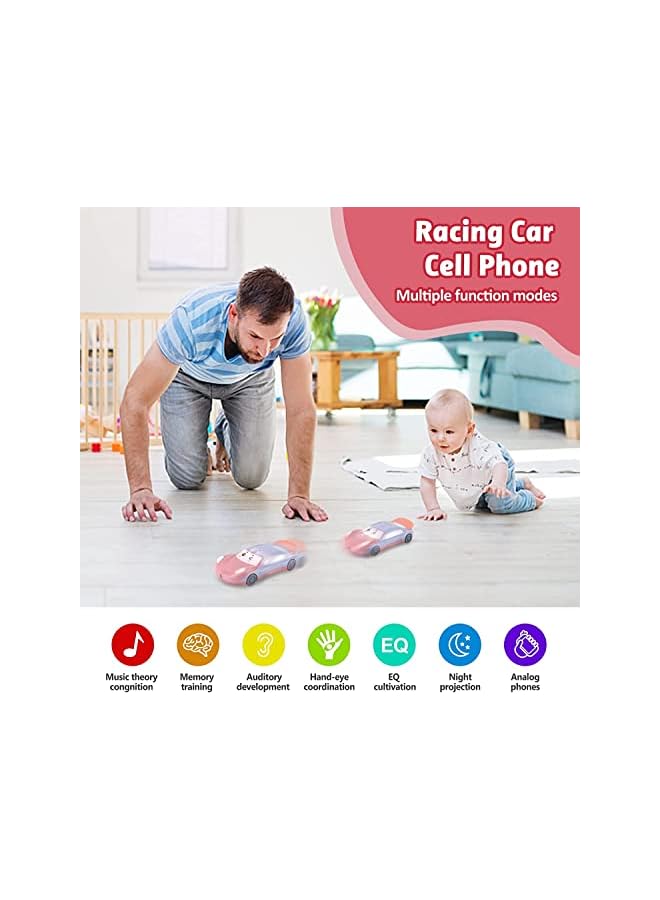 لعبة هاتف محمول للأطفال بعمر سنة، لعبة سيارة متعددة الوظائف مع موسيقى، جهاز عرض نجوم، هاتف تخيلي للأطفال لتعلم الاتصال والدردشة، لعبة تعليمية مبكرة لهاتف للأطفال من 1 إلى 3 سنوات للبنات والأولاد. - Image 2