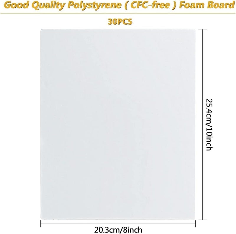 BPA 30 Pack White Foam Boards 10x8 inches - Image 2