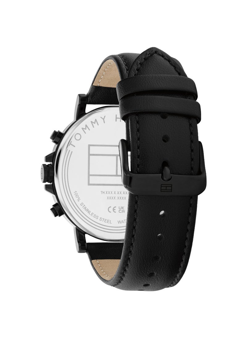 TOMMY HILFIGER - Round Analog Men's Black Case Watch - 1792144 - Image 1