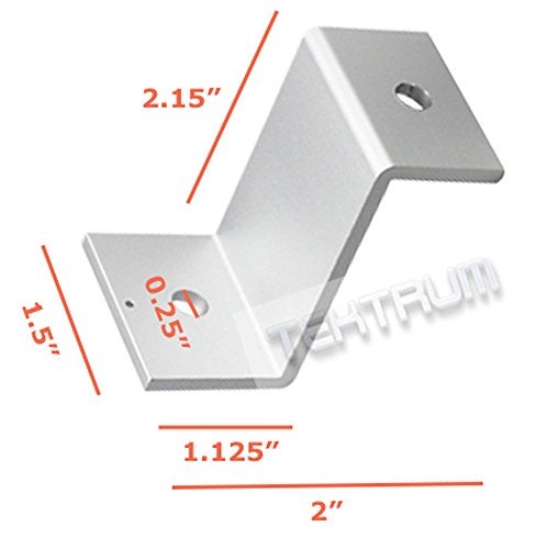 TEKTRUM 2.125" TALL Z BRACKET SOLAR FLUSH MOUNT KIT SUPPORTING LARGE & SMALL SOLAR PANELS- SET OF 4 - Image 3