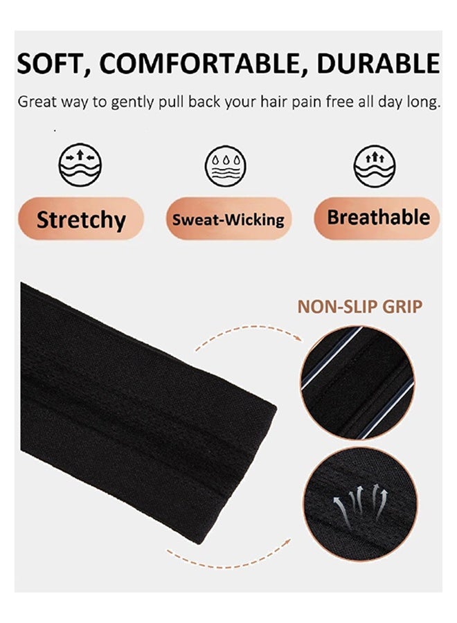 Generic 2PCS Non Slip Fashion Sports Hair Bands, Soft Cotton Fabric Stretch Headbands for Man Women for Exercise, Yoga and Running  - Image 3