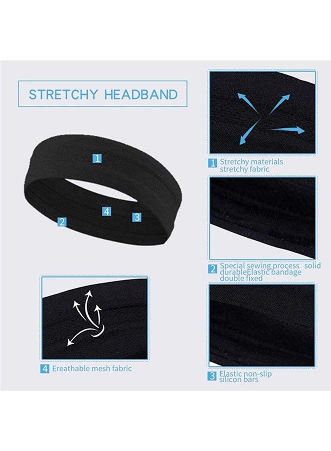 Generic 2PCS Non Slip Fashion Sports Hair Bands, Soft Cotton Fabric Stretch Headbands for Man Women for Exercise, Yoga and Running  - Image 2