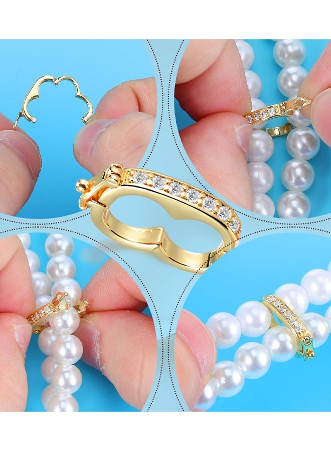2 PCS Necklace Shortener Clasps, Pearl Lock Chain Jewelry Clasps Connectors, For Necklaces And Bracelets Jewelry Making Supplies - Image 4